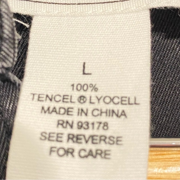 For The Republic Black Lyocell  Long Sleeved Shirt Dress size Large - Picture 15 of 15